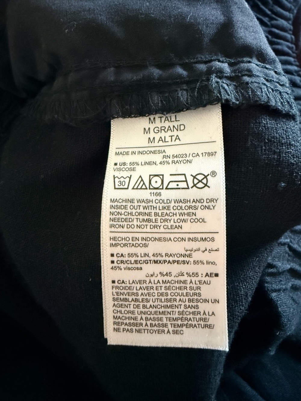 Old Navy High Waisted Linen Blend Wide Leg Pants black size M tall black - Picture 5 of 5